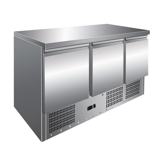 Mesa GN1/1 3 Puertas Refrigerada Compacta de 1365 x700 x860h mm PEKIN S903TOP